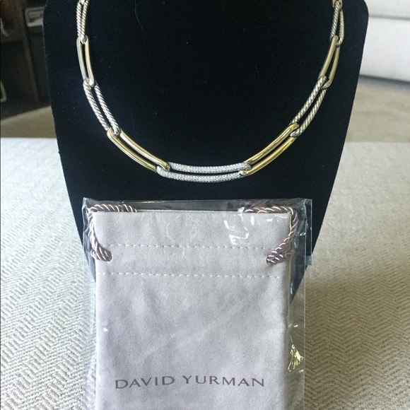 DAVID Yurman 18k SS & Diamond Necklace - Picture 6 of 9